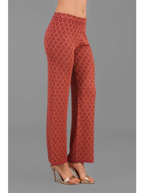 Pantalone in viscosa fantasia Maida Mila Milano | M6042ROSSO VALENTINO
